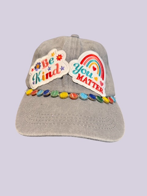 Be Kind You Matter Hat – Inspirational Rainbow Western Cap