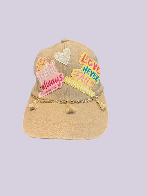 Love Never Fails Hat – Be Joyful Always Faith Western Cap