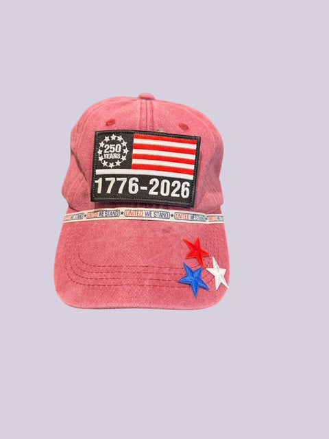 1776–2026 Patriotic Hat – 250 Years America Western Cap
