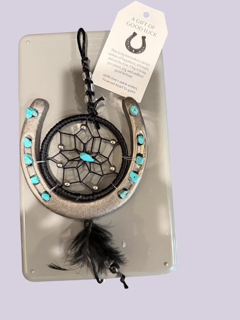 Lucky Horseshoe Dreamcatcher – Turquoise Western Good Luck Charm