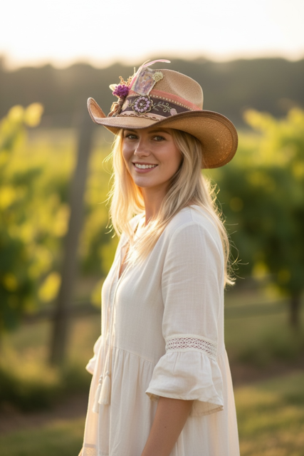 Blush Bloom Western Hat